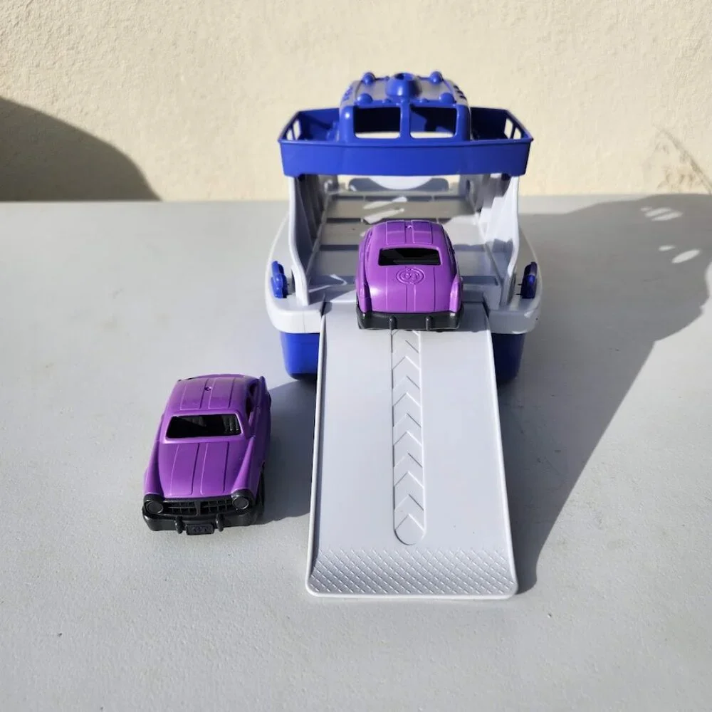 NEW Green Toys Ferry Boat Bath Tub Toys Water Toy with Cars Purple White Toy NEW